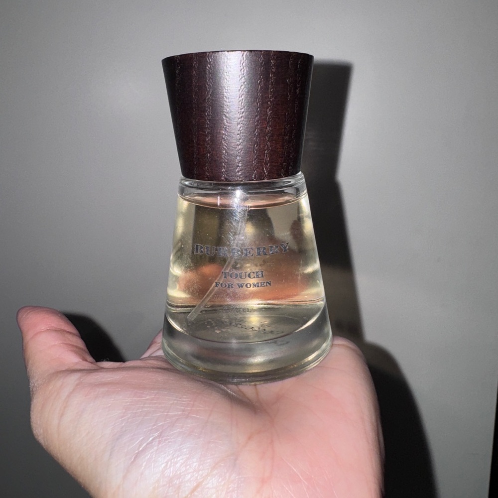 Burberry Eau de Parfum Bottle - Clear Glass with Amber Liquid and Dark Cap